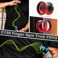 C130 YoYo Professional Responsive Yo yo Bearing for Kids Beginner - Black Red Yoyo - image 2