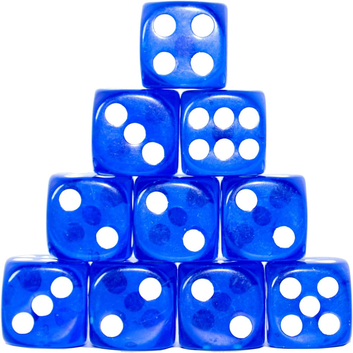 SmartDealsPro 10-Pack D6 Six Sided 16mm Transparent Dice Die for DND - Blue Translucent - image 3