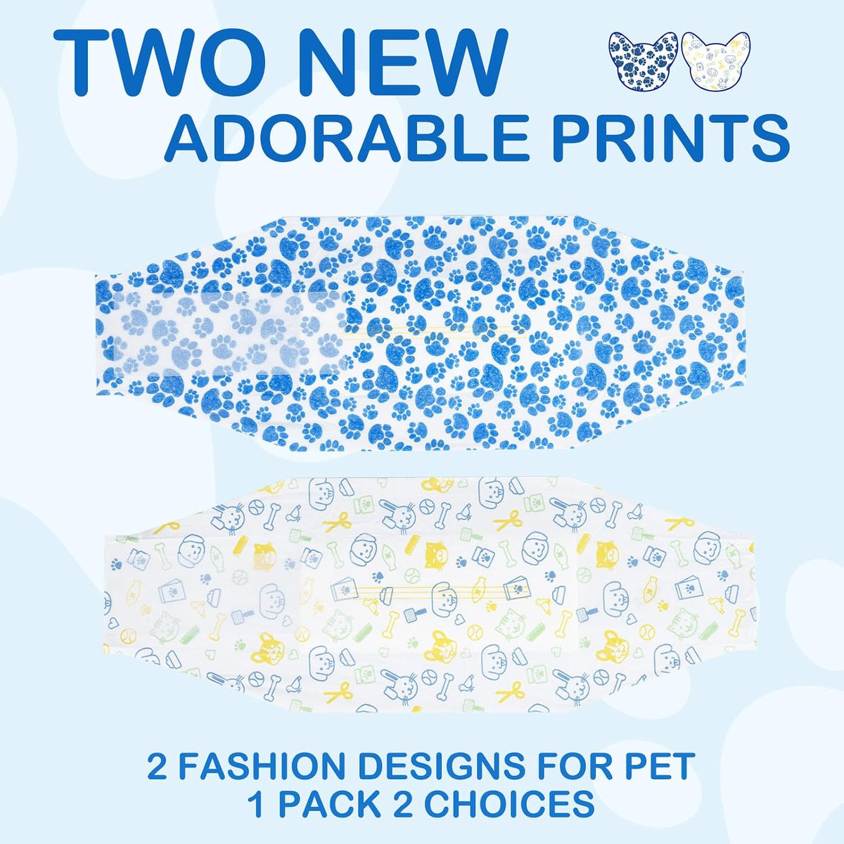 Dono Dog Diapers Male, Disposable Male Dog Wraps 60ct - X-Small / 60.0 - image 2
