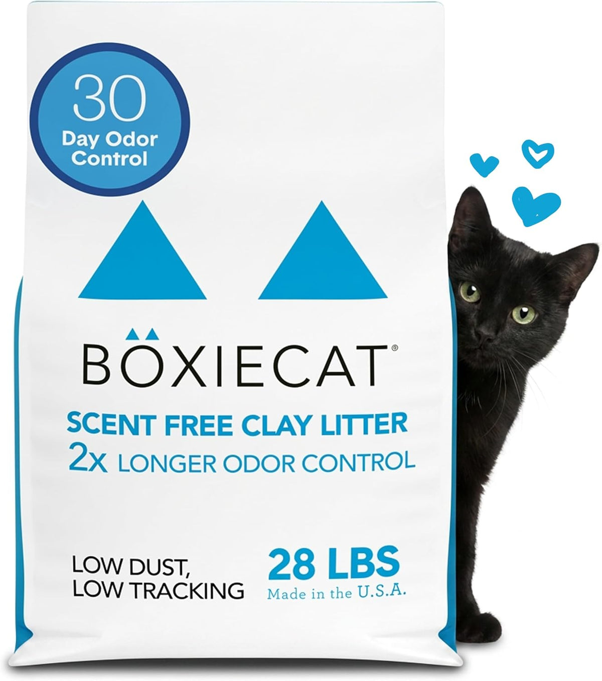 Boxie Premium Unscented Clumping Cat Litter 30+ Day Odor Control – Daily Care for Cats - Unscented / 28 lb