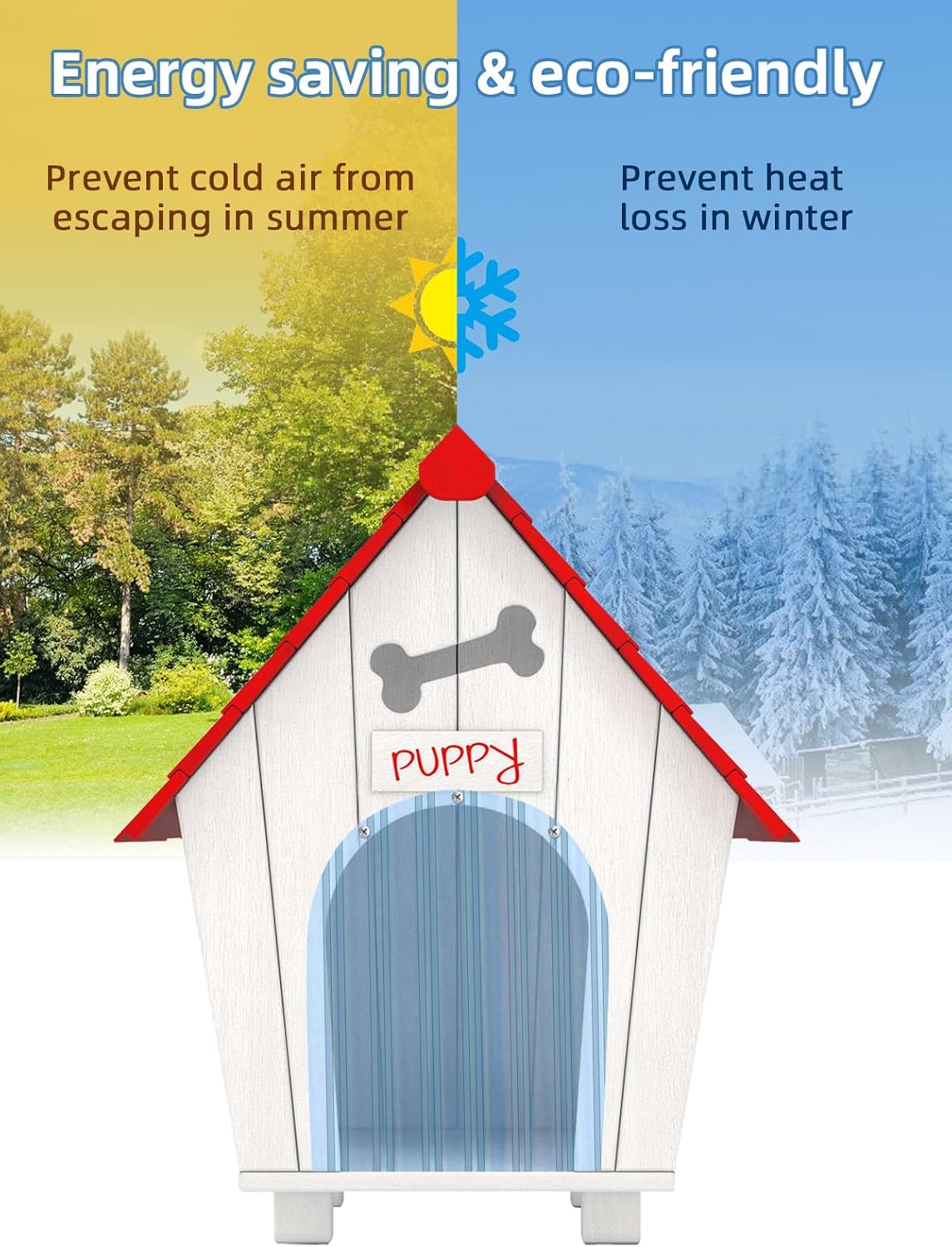 MEWTOGO 13.7in x 4.9ft Door Replacement Flaps for Dog House – Essentials for Dogs - 15.7 in x 4.9 ft - image 3