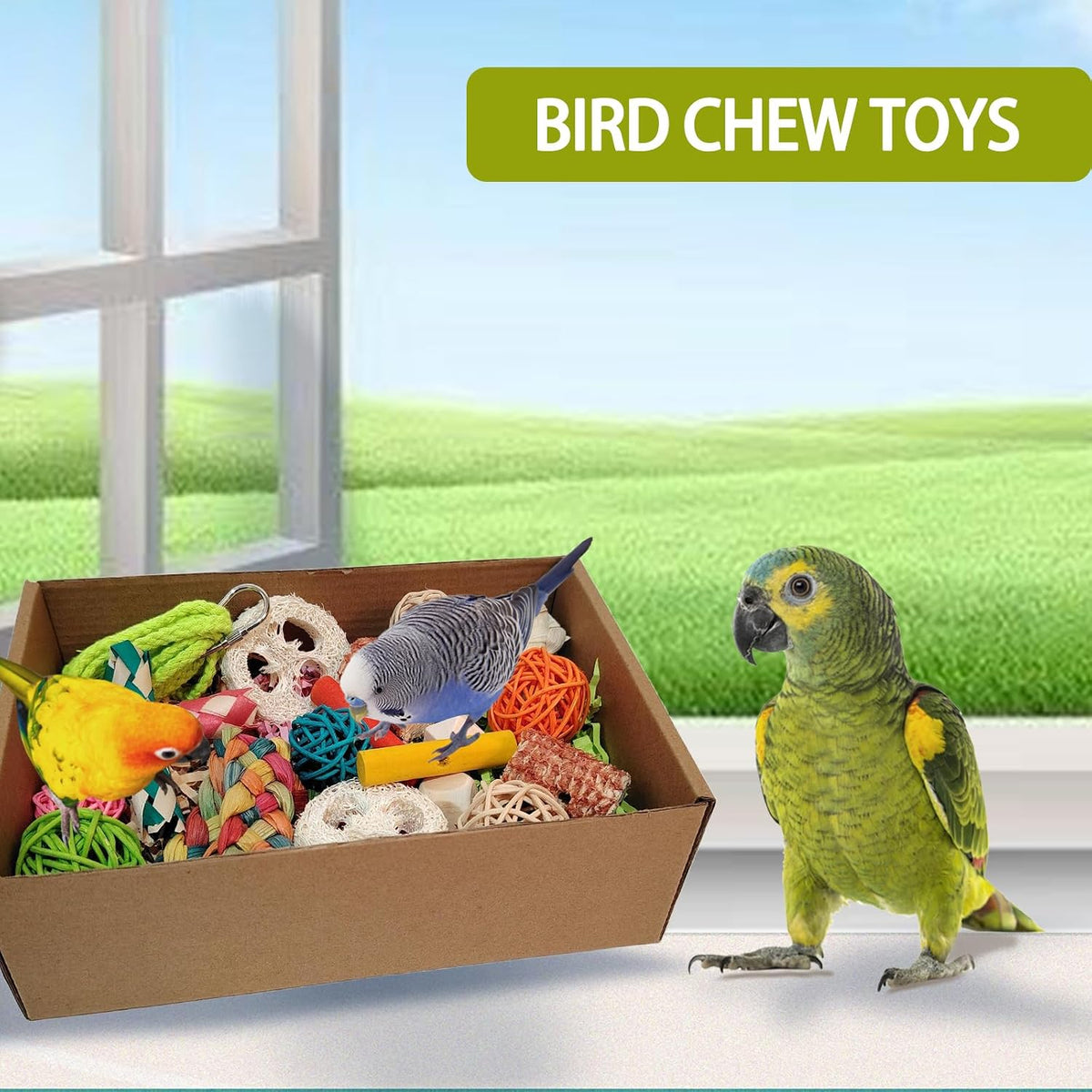 Bird Toys，Colorful Parrot Foraging and Tearing Toy Box – Essentials for Birds - image 3