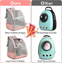 Cat Backpack Carrier, Small Dog Carrier Backpack with Fully Ventilated Mesh, Kitten Wand Feather - Pink - image 4
