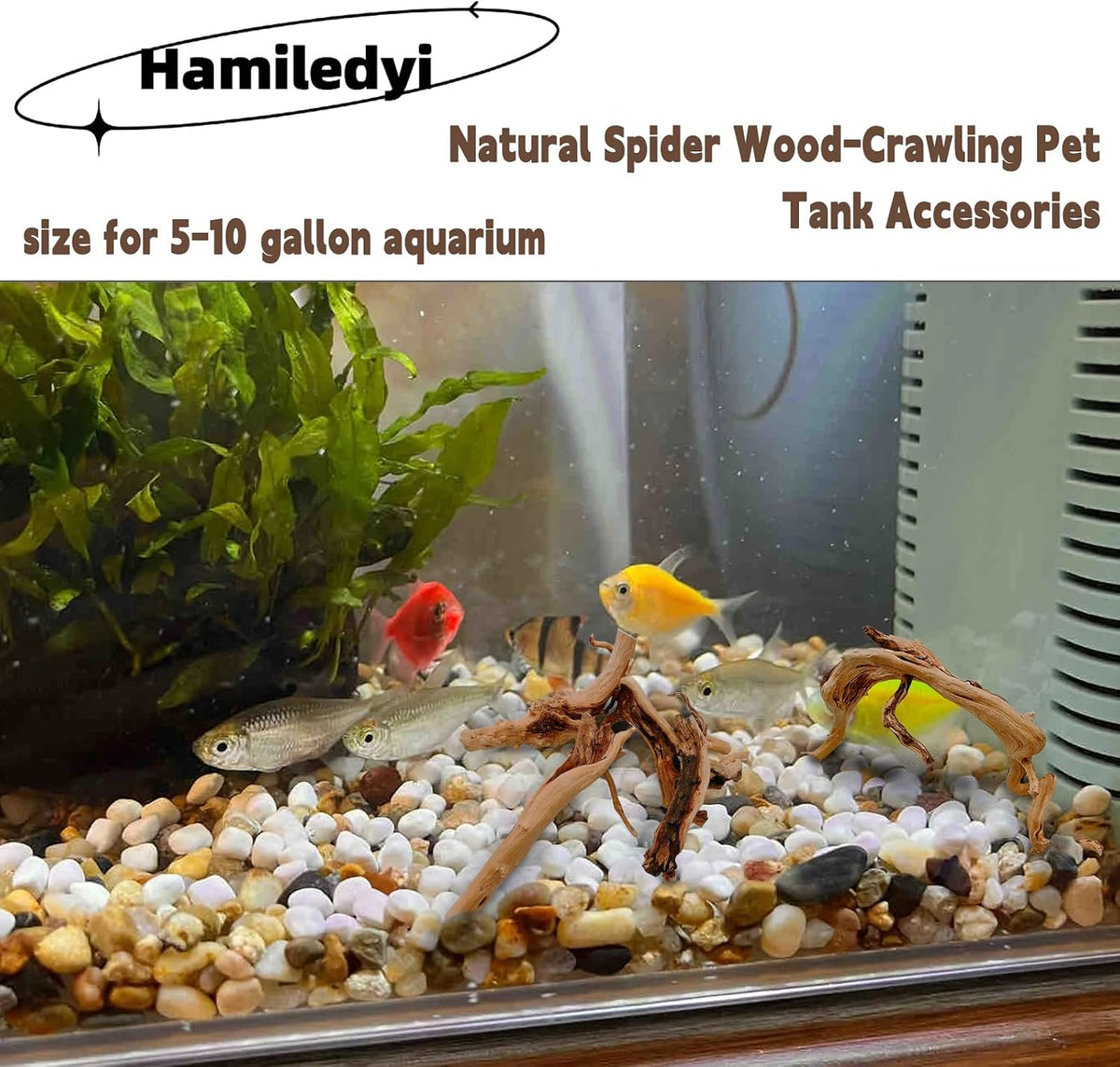 Aquarium Driftwood 3PCS Natural Trunk Driftwood Assorted Branches - Spiderwood (6-8in 6PCS) - image 3