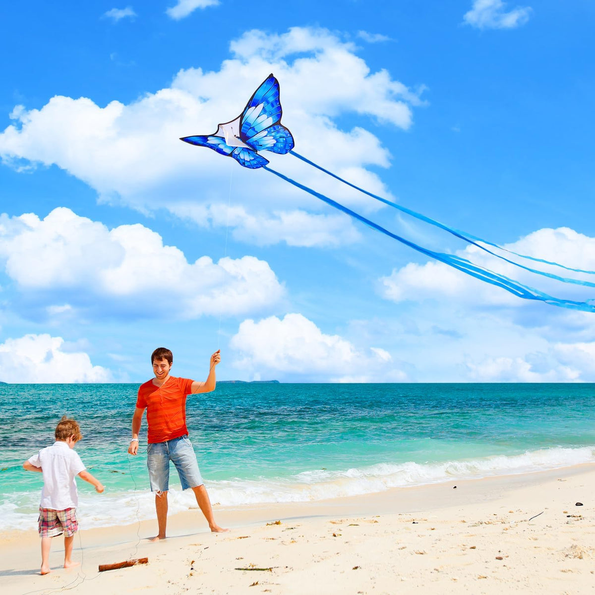 Xida Butterfly Kites for Kids and Adults Easy to Fly - 2 Pack (Rainbow+Blue) - image 4
