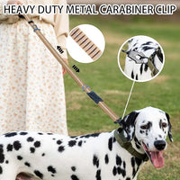 Heavy Duty Tactical Bungee Dog Leash, 4-6FT Shock Absorbing Tactical Leash with 2 Padded Handles, Metal Carabiner Clip,Car Seatbelt, Reflective Dog Leashes for Medium Large Dogs (Brown)