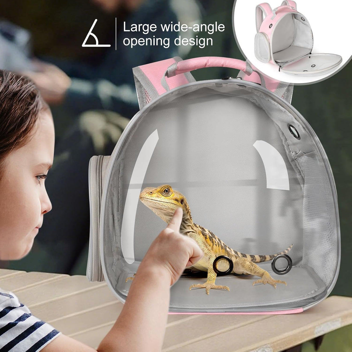 Bearded Dragon Travel Carrier, Lizards Carrier - Pink / Backpack - image 4