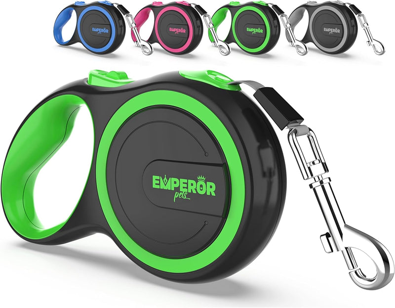 26.1 ft Retractable Dog Leash, for Dogs 10-110 lbs - Large - 26 ft / Green