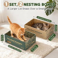 ARGOPET Cat Cardboard House with 2 PCS Scratching Pads – Essentials for Cats - Deluxe: 2 Nested Boxes, 6 Pads - image 3