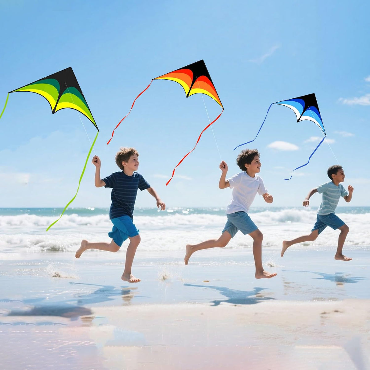 Delta Kite for Kids Ages 4-12 - 1 / Green&Blue&Yellow - image 2