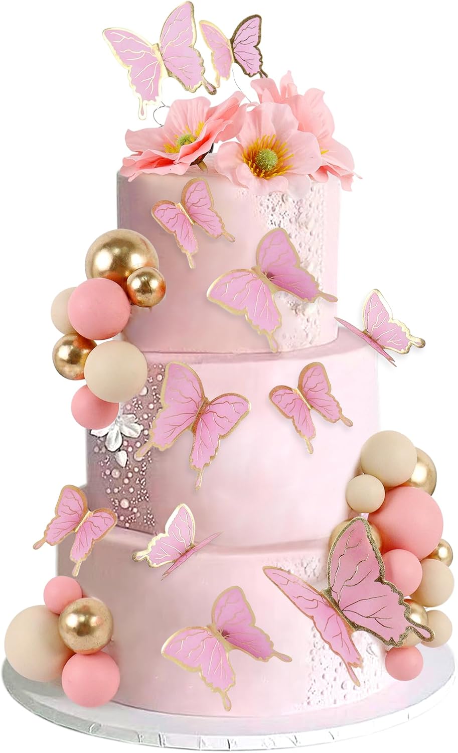30Pcs 2D Waterproof Swallowtail Butterfly Cake Topper Transparent - Not Edible / Ball-1