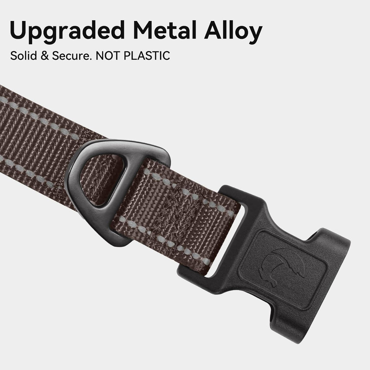 Joytale Reflective Dog Collar, Adjustable Neoprene Padded - Small (Pack of 1) / Brown - image 3
