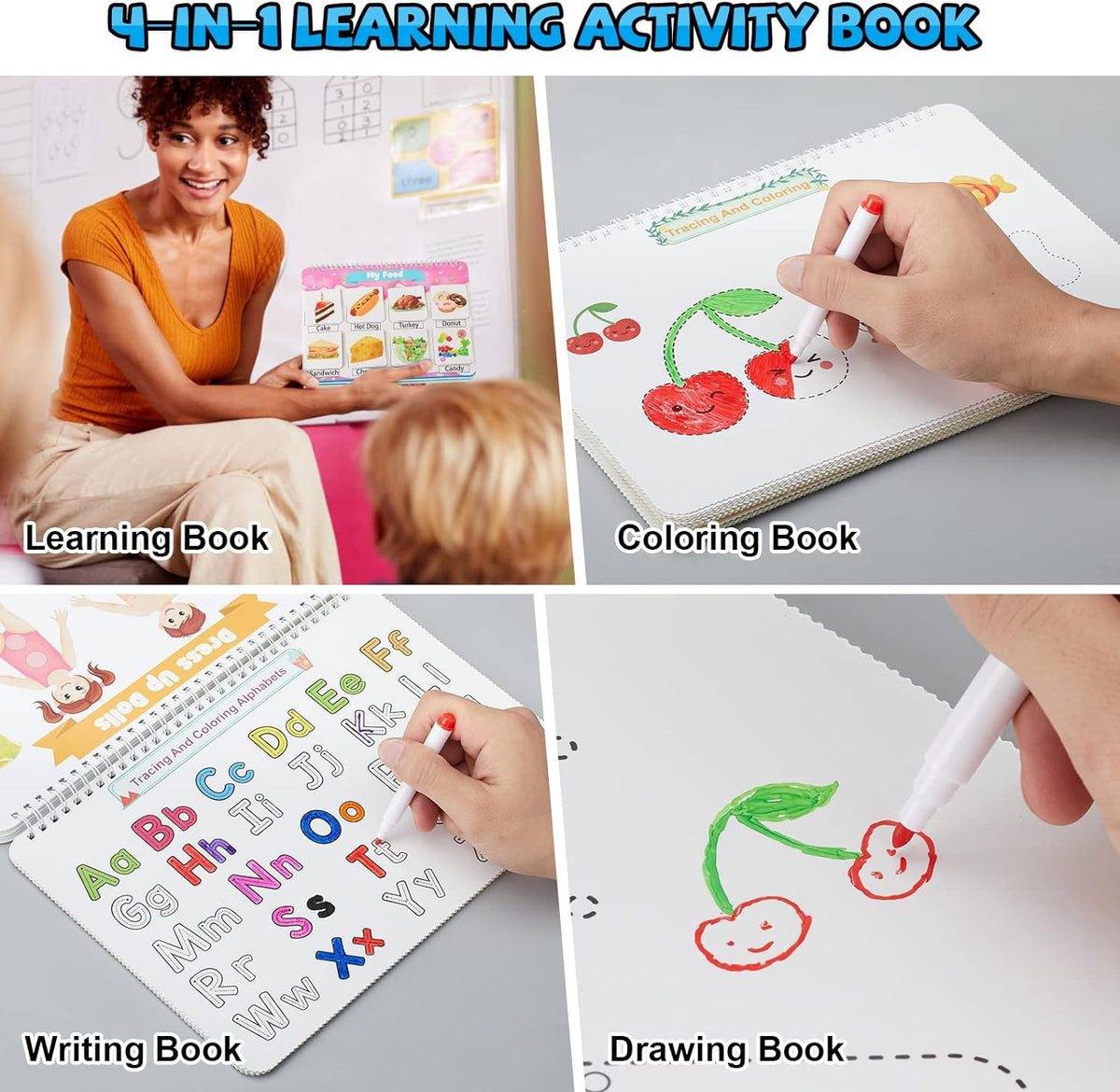 Huijing Montessori Preschool Learning Activities Busy Book - Green - image 3