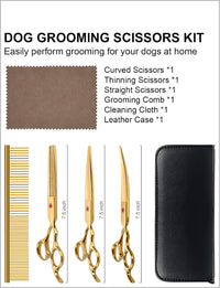 Dog Grooming Scissors Kit - Gold 4 Piece / 4 - image 3