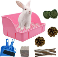 12Pcs Rabbit Litter Box for Cage - 【Pink】