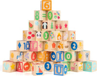 ABC Wooden Building Blocks for Toddlers 1-3 Large - 30 abc blocks cart - image 4