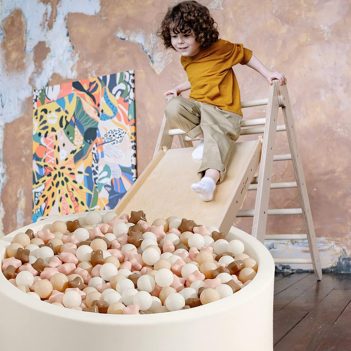 Realhaha Ball Pit Balls Star Shapes Plasticballs for Ballpit Playpen – Fun for Kids & Family - Pink Coffee / 100 - image 4