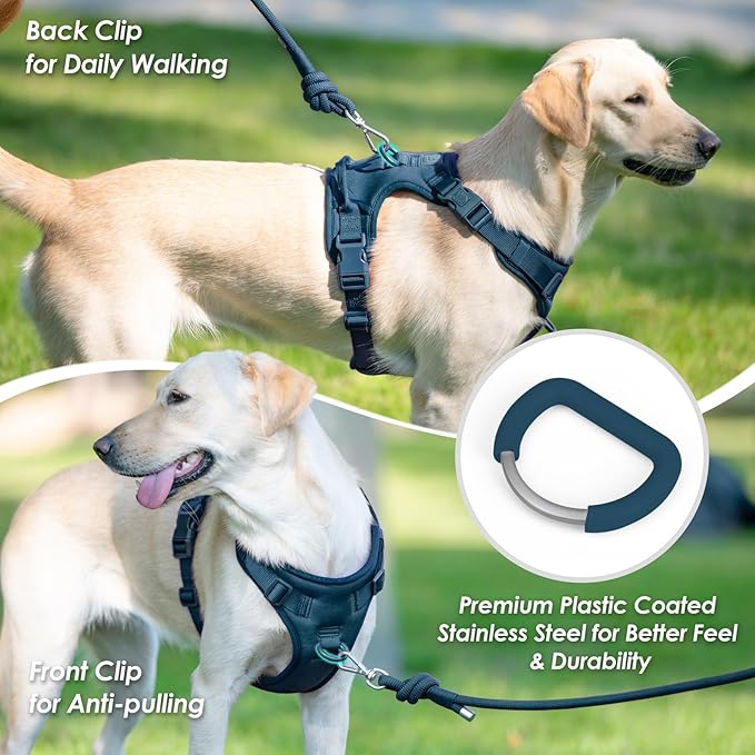 No Pull Dog Harness, Puppy Vest with Front Clip for Small Medium Large Sized Dog(Prussian Blue,XL)