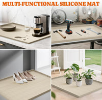 2 Pack Silicone Cat Litter Mat 34 x 22 in, Easy to Clean - Beige / 2 Pack - image 4