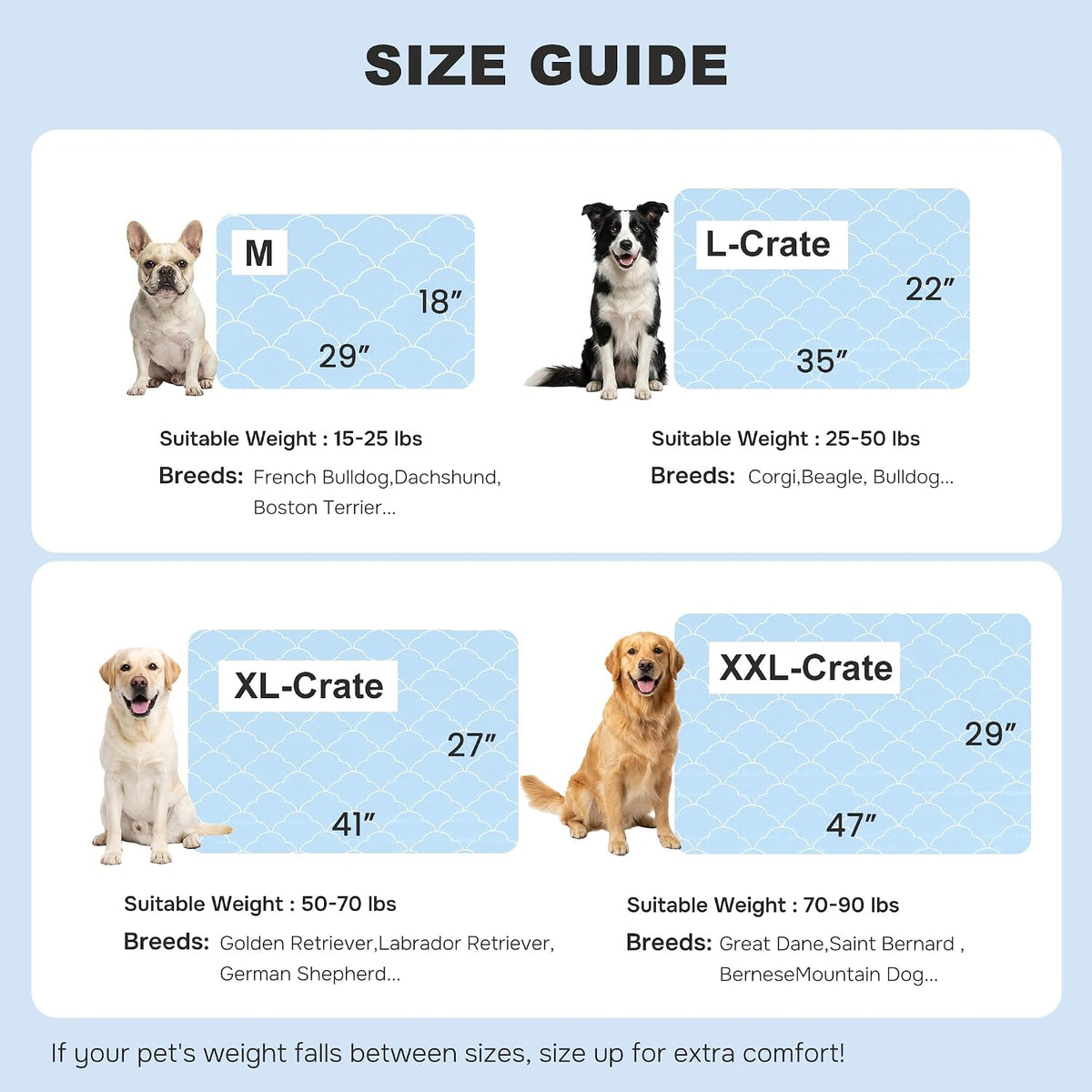 ZOMISIA Cooling Dog Mat Extra Large - 41x27"(XL-Crate) / Blue - image 3