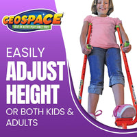 Geospace Adjustable Walkaroo Xtreme Steel Stilts for Kids - Red - image 2