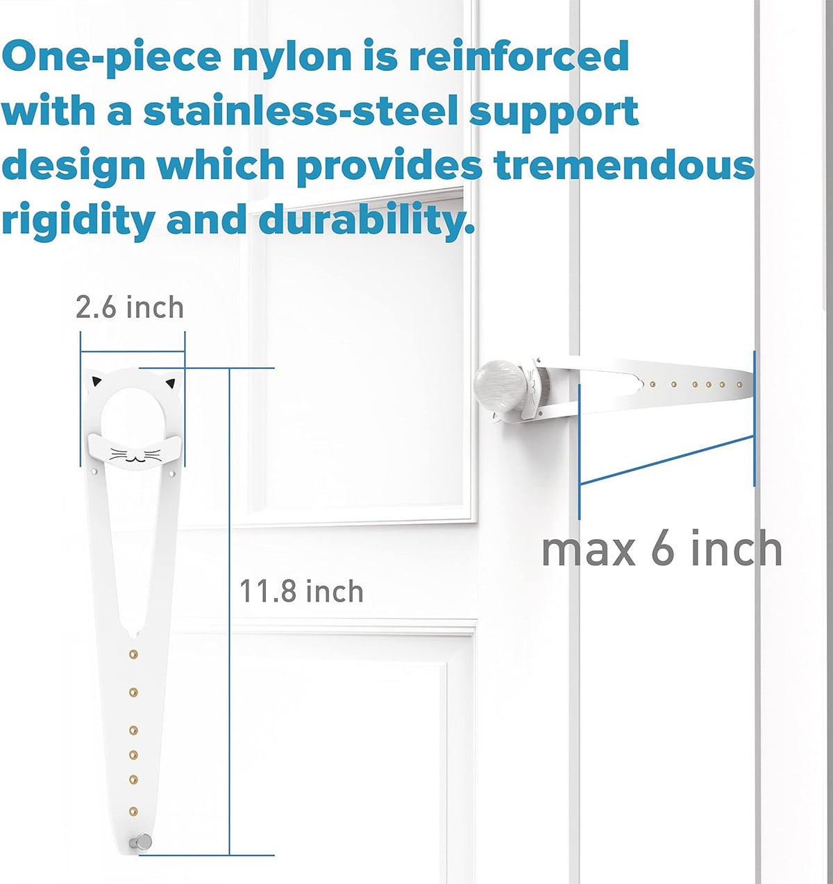 Neobay Cat Door Latch with Stabilizer - White 4 Packs - image 2