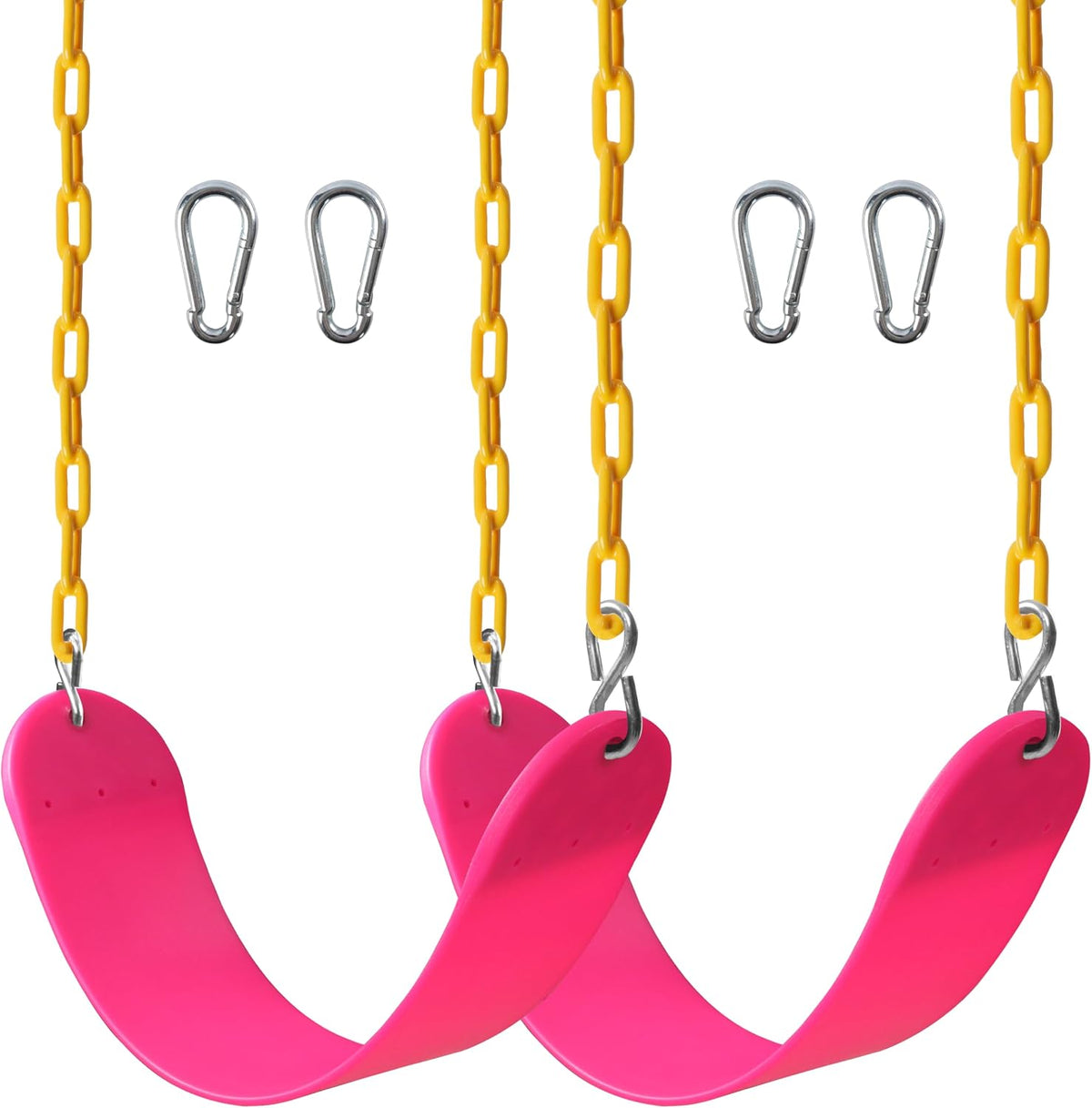 Sunnyglade 2PCS Swings Seats Heavy Duty with 66" Chain Support 250lb - Pink / 2