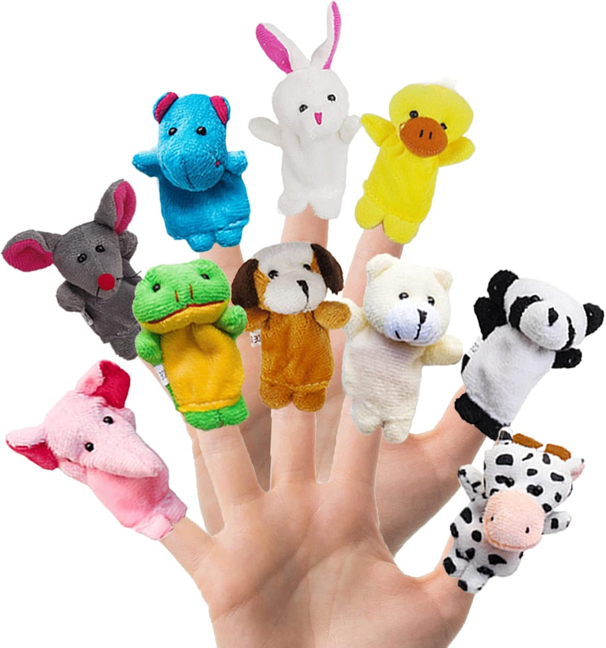 RIY 10Pcs Story Time Finger Puppets - Different Cartoon Animals