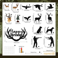 Hooqict 43 piece Halloween cake topper set with sign, tombstone, skulls, trees and spiders - view 14
