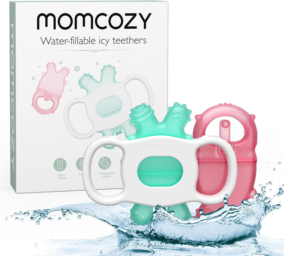 Momcozy Baby Teether Toys - Pink and Green
