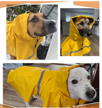 Dog Raincoats with Reflective Strip Hoodie - A1-Yellow / 24B (65-80 lbs) - image 3