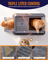 Powools Stainless Steel Enclosed Cat Litter Box - 23.6" × 15.7" x 15" - image 2