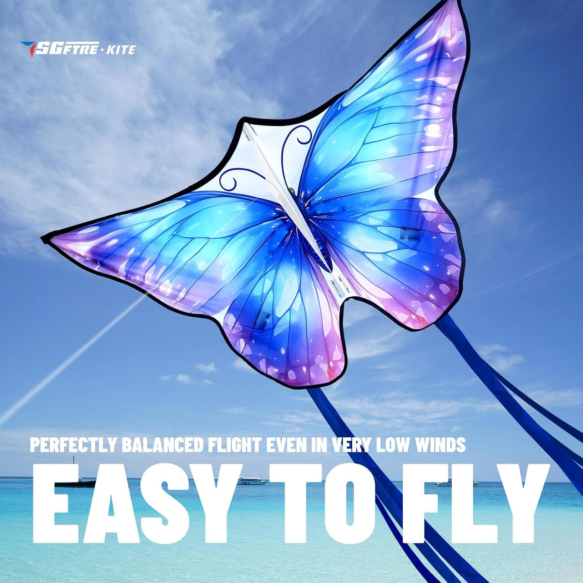 SGftre Colorful Butterfly Kite - Blue #2 - image 3