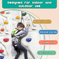 CMOOD 25 rock climbing holds for kids in 5 colors with knotted rope and bolts - view 4