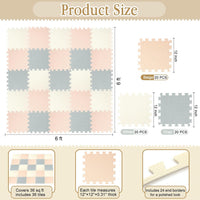 Nuanchu 60 PCS Kids Foam Puzzle Mat, Cream - White, Cream, Gray - image 2