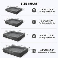 INVENHO Orthopedic Dog Beds Large Sized, XL Washable Egg-Crate Memory Foam Dog Couch Bed with Washable Removable Cover, Waterproof Lining and Nonskid Bottom
