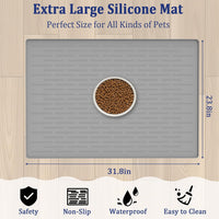 XXXXL Largest Pet Food Mat - Dark Gray / 31.8"L x 23.8"W - image 2