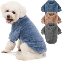 3 Pack Dog Sweaters, Dog Clothes for Small Dogs Girl Boy – Essentials for Dogs - X-Small / Blue+Lt Coffee+Dark Grey
