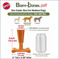 SPOT Bam-Bones Plus T-Bone Dog Chew - Peanut Butter / Medium - image 2