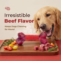 Tough Dog Toys for Aggressive Chewers: Beef Flavored Long Lasting Dog - 2 PC-Beef-Red - image 4