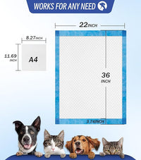 Large Puppy Pee Pads 22x36 Inch 100-Pack | Extra Absorbent Potty Training Pads for Dogs | Leakproof Quick-Dry & Odor Blocking Pet Housebreaking Supplies