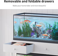 VOWNER 40 Gallon Aquarium Stand with Power Outlet & Cabinet Storage - White / 39.4" L x 18.9" W x 31.5"H - image 4