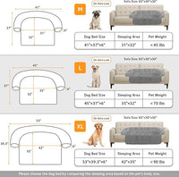 GGIB Calming Dog Bed Fluffy Plush Dog Mat for Furniture Protector with Removable Washable Cover for Large Medium Small Dogs and Cats (Large, Grey)
