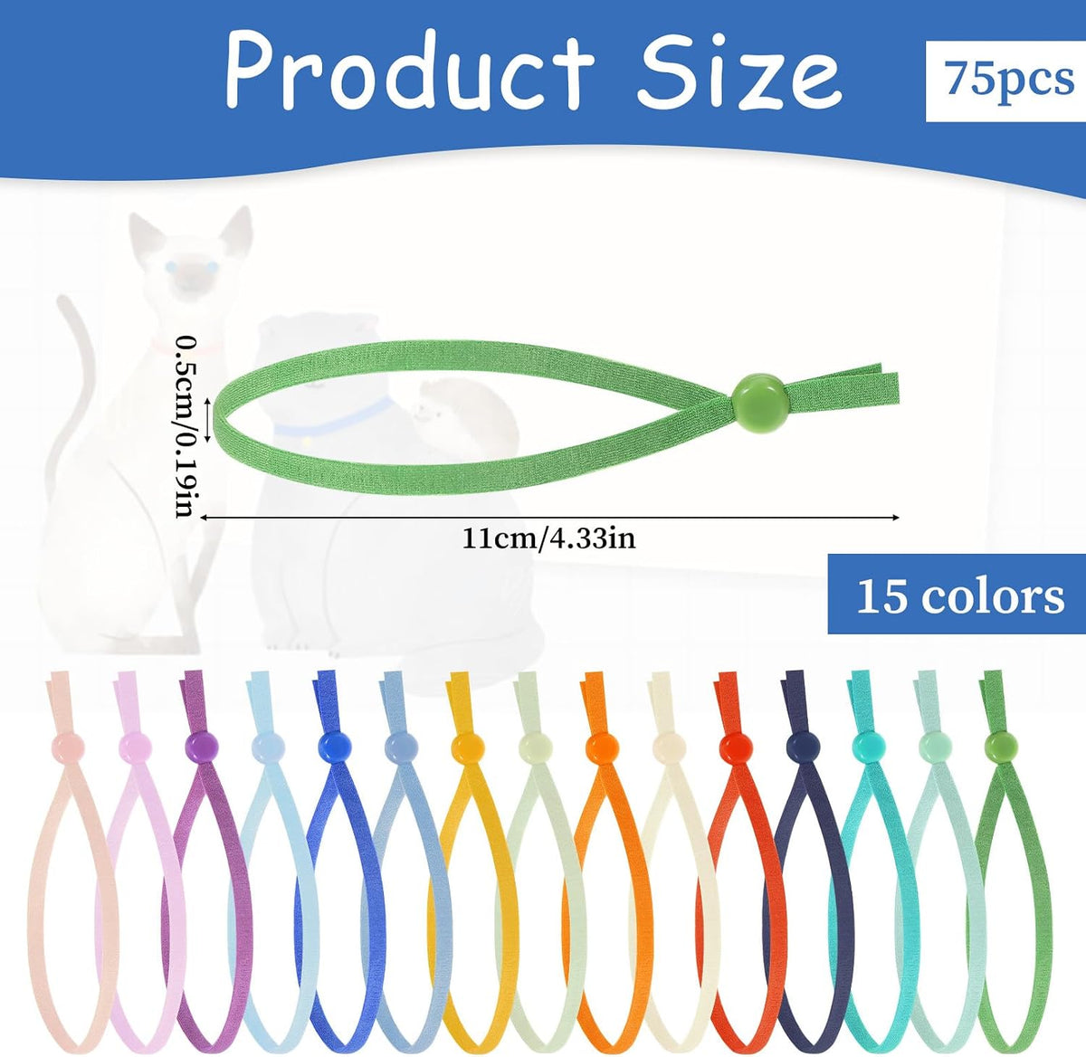 75pcs Stretchy Puppy Collars for Litter Colored Whelping - image 3