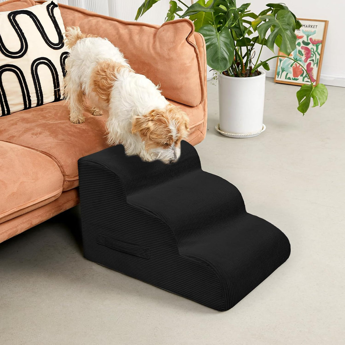 4 Step Dog Stairs Pet Ramp for High Beds, Sofas and Cars – Essentials for Dogs - Black / 4.0 / 4-Step 20"H - image 2
