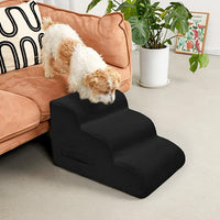 Dog Steps for Small Dogs, 4-Step Pet Ramp Stairs for High Beds and Sofa, Non-Slip Pet Stairs for Small Dogs and Cats, Removable and Easy to Clean Cover, Black