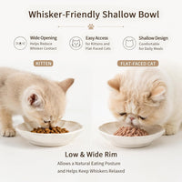 Mecaikru Ceramic Cat Food Bowls - ivory white / 5.5in / cloud pearl - image 2