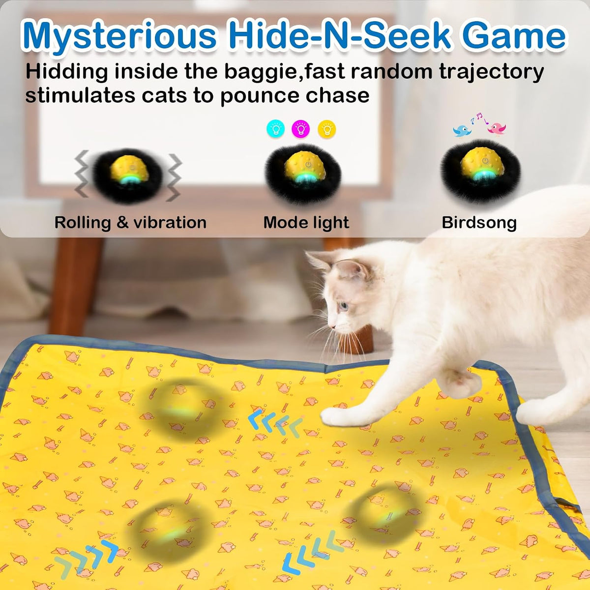 Waaiio Interactive Cat Toys for Indoor Cats - yellow - image 3