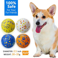 Dog Balls, Indestructible Dog Tennis Balls for Aggressive Chewers – Essentials for Dogs - Blue, Orange, White & Yellow (4-Pack) / Small (2.5" diameter) - image 3