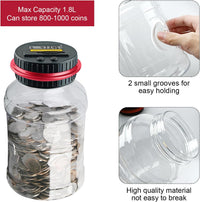 Large Piggy Banks for Adults, Digital Counting Money Jar - Red - image 3